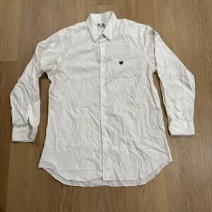 Comme des Garcons White Casual Button Down Shirt